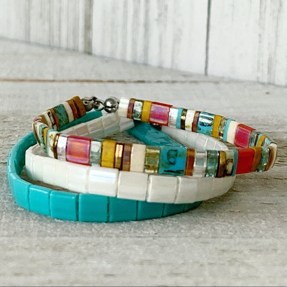Beach Bum - Stretchy Bracelet Stack